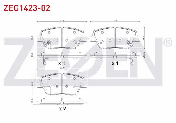 Fren Balata Ön Ikazlı Kia Rio III 1.25 Cvvt 2011-2014 / Rio III 1.4 Cvvt 2011-2014 / Kia Optıma 1.7 CRDI 2012-/ Hyundai Sonata V 2.0 CRDI 2005-2010 / 2.0 VVTI 2005-2010