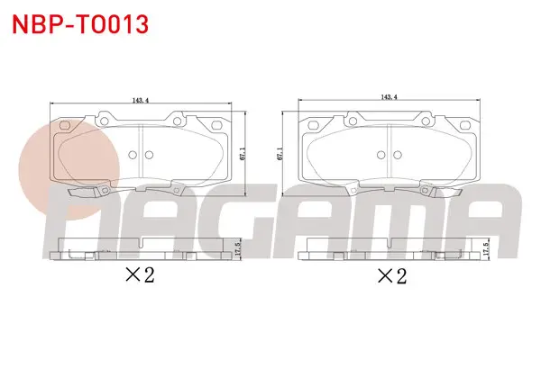 Fren Balata Ön Ikazlı Toyota Hı-Lux Pick Up (Tgn1_, Ggn2_, Ggn1_, Kun2_, Kun1_) 2.5 D-4D 2005-2011