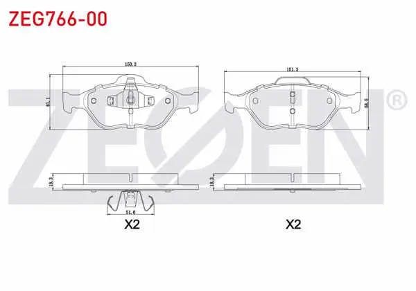 Fren Balata Ön Ford Fiesta V 1.4 TDCI 2001-2008 / 1.6 TDCI 2001-2008 / 1.25İ 2001-2008 / 1.4İ 16V 2001-2008 / Fiesta IV 1.25İ 16V 1996-2002 / 1.4İ 16V 1996-2002 / Ford Ka 1.2 1996-2008 / Ka 1.3 1996-2008