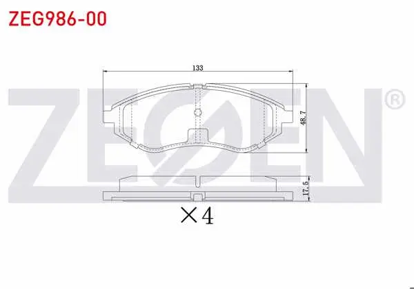 Fren Balata Ön Chevrolet Kalos (T200) 1.2 2003-2008 / Kalos (T200) 1.4 2003-2008 / Aveo (T250) 1.4İ 2006-2011 / Aveo (T250) 1.2İ 2006-2011