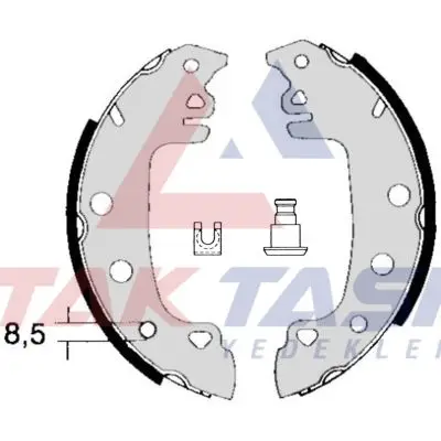 Fren Pabuç Balata Arka Fiat 131 1.3 228,6X42 mm 1979-1993 / Sahın 1.6 1993-2002 / Kartal 1.6 1993-2002 / Dogan 1.6 1993-2002 / Renault R12 1.4 1979-1993