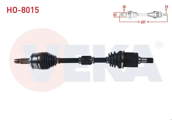 Komple Aks Sol Ön Honda Civic X (Fc) 1.6İ A / T Uzunluk 657 mm 2016 -