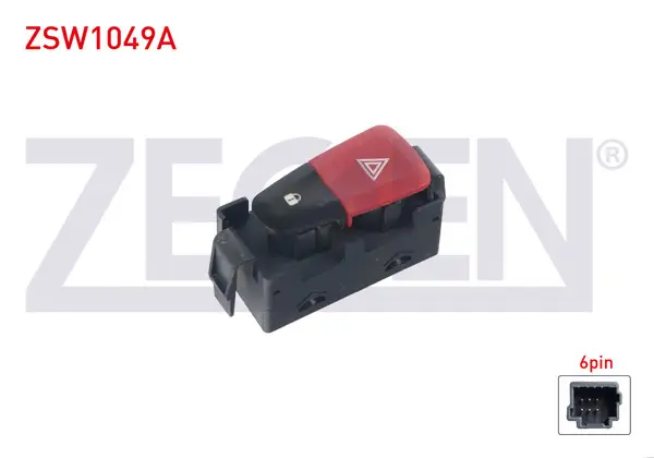 Kapı Kilit Ve Flaşör Anahtarı 6 Pin Kırmızı Işık Renault Megane III-Scenic III 2008-2015 / Dacia Lodgy-Sandero-Dokker 2008 -