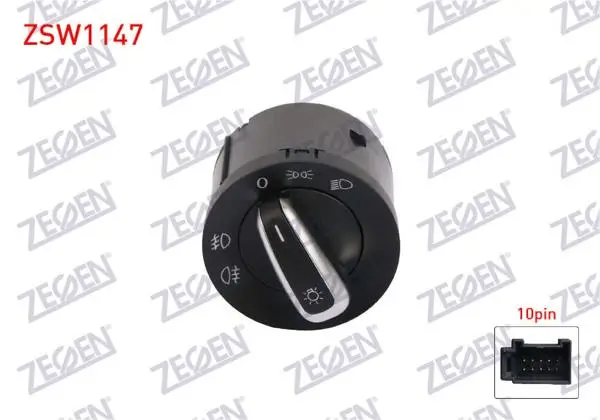 Far Anahtarı Krom 10 Pin Volkswagen Caddy-Golf-Jetta-Passat-Scirocco-Tiguan-Touran-T5-Amarok 2004 -