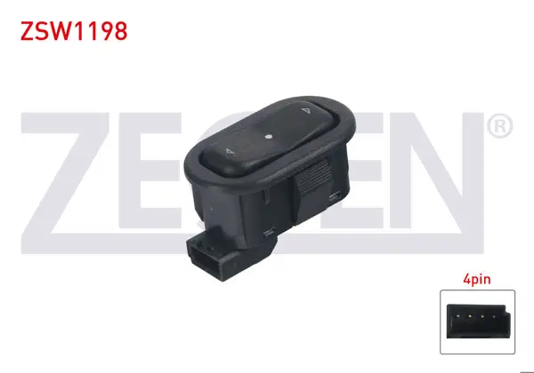Cam Açma Anahtarı Tekli Yatay Soketlı 4 Pin Opel Astra G-Zafira A 1998-2005 / Meriva A 2003-2010