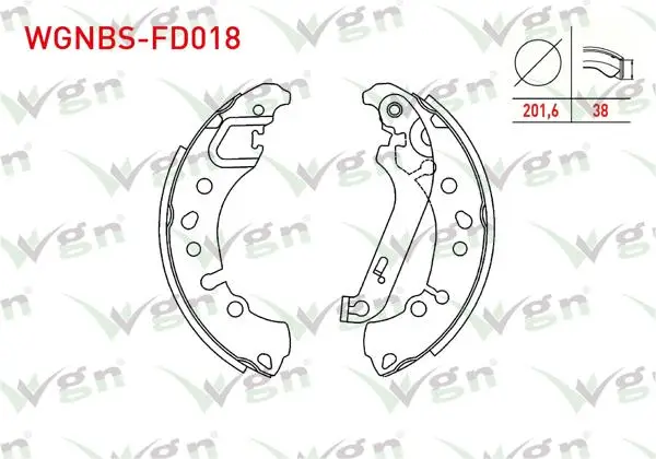 Fren Pabuç Balata Arka Levyelı 201,6X38mm Ford Fiesta VII 1.0 2017 -