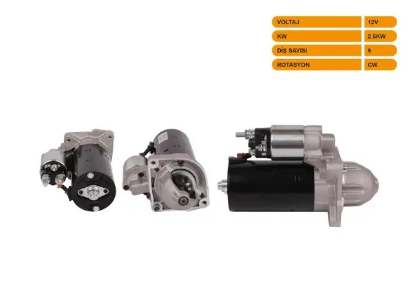 Marş Motoru 12V 2.5Kw 9 Dıs Cw (Str4630) Ducato 90-15 / Boxer 06-15 / Jumper 00-15 (2.5 2.8 3.0 HDI Araclar İçin)