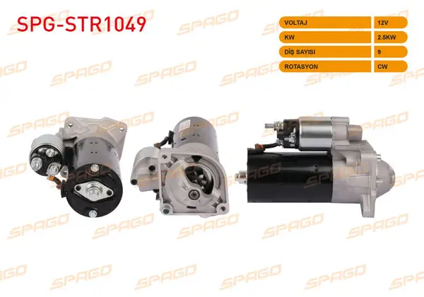 Marş Motoru 12V 2.5Kw 9 Dıs Cw (Str5174) Ducato 00-14 / Boxer 00-06 / Jumper 00-06 (2.3 JTD 2.8 HDI Araclar İçin)