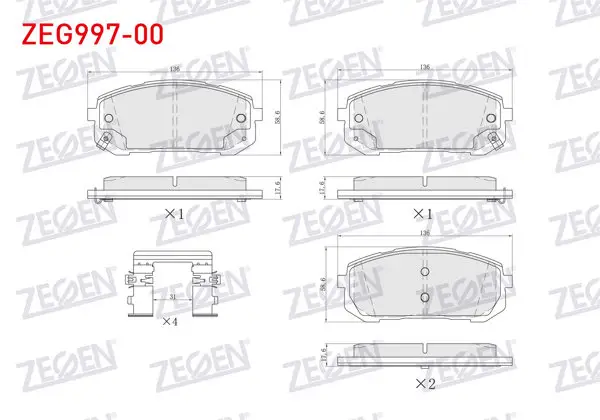 Fren Balata Ön Ikazlı Hyundai Elantra 2021-/ i20- i30 2021 -