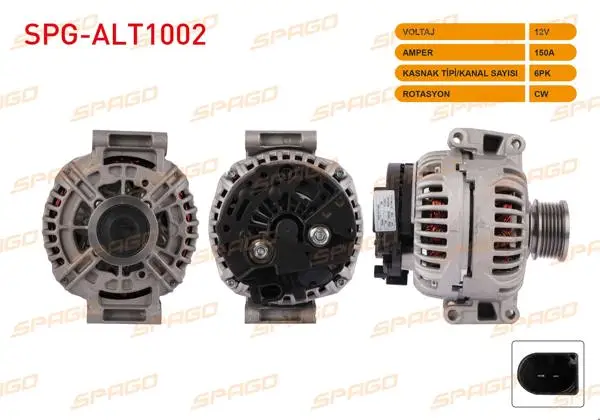 Alternatör 12V 150A 6Pk (Alt287) Audi A4 00-08-A6 01-05 (Benzinli Araclar İçin)