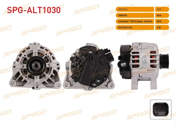 Alternatör 12V 90A 6Pk (Alt886) Partner 206 307 406 407 / Berlingo Xsara C4 C5 (Benzinli Araclar İçin)