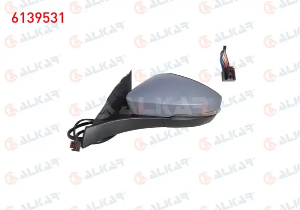 Dış Dikiz Aynası Sol Elektrikli Asferık Isıtmalı Astarlı Sinyalli 6 Pin Volkswagen T-Roc (A11) 2017 -