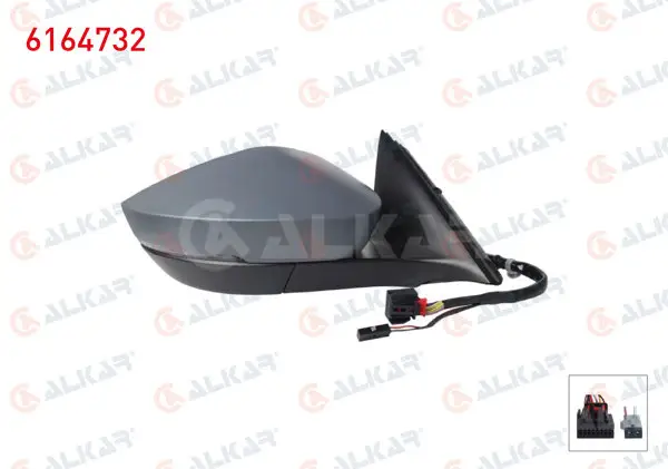 Dış Dikiz Aynası Sağ Elektrikli Isıtmalı Astarlı Otomatik Katlanır Sinyalli Alt Aydınlatmalı Hafızalı Ledlı Kör Noktalı 13 + 2 Pin Skoda Octavia IV 2020 -