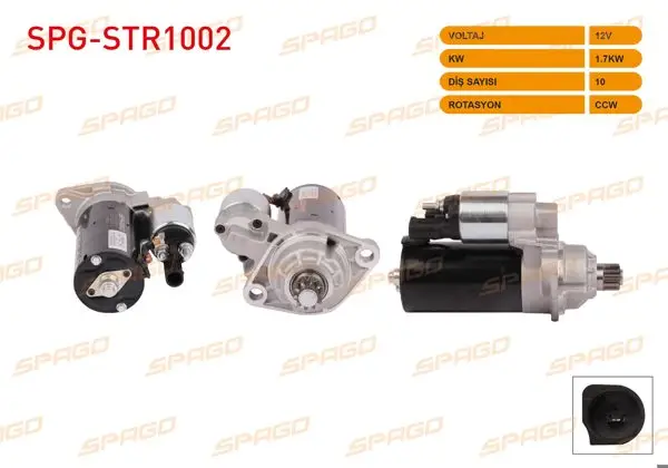 Marş Motoru 12V 1.7Kw 10 Dıs Ccw (Str6585) M12 + M15 Transporter T5 T6-Passat B6-Caddy III IV (1.9 2.0 TDI Araclar İçin)