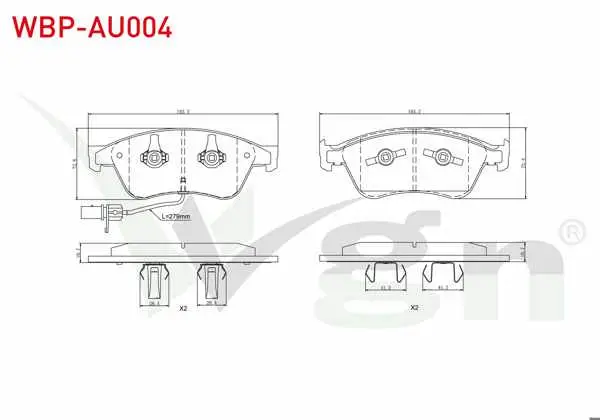 Fren Balata Ön Fişli Audi A8 (4E_) 3.0 TFSI 2003-2010 / Audi A8 (4E_) 4.2 V8 TDI 2003-2010 / Audi A8 (4E_) 3.7 2003-2010