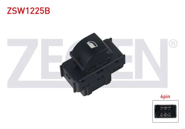Cam Açma Anahtarı Tekli Siyah Soketlı 6 Pin C-Elysee-301 2012-/ Ds3 2009-2013