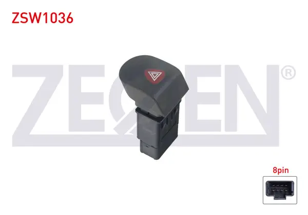 Flaşör Anahtarı 8 Pin Kırmızı Işık Renault Kangoo 1998-2008