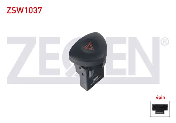 Flaşör Anahtarı 4 Pin Kırmızı Işık Renault Clio II-Master II-Kangoo 1998-2010 / Traffic II 2001-2014