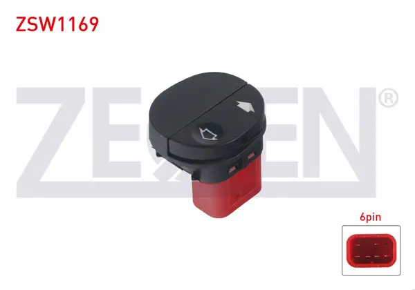 Cam Açma Anahtarı Tekli Kırmızı Soketlı 6 Pin Ford Fiesta V-Fusion-Connect 2001-2013