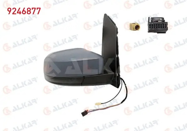 Dış Dikiz Aynası Sağ Astarlı Katlanır Antenlı Isıtmalı Elektrikli 7 Pin Volkswagen Caddy 2015-2020