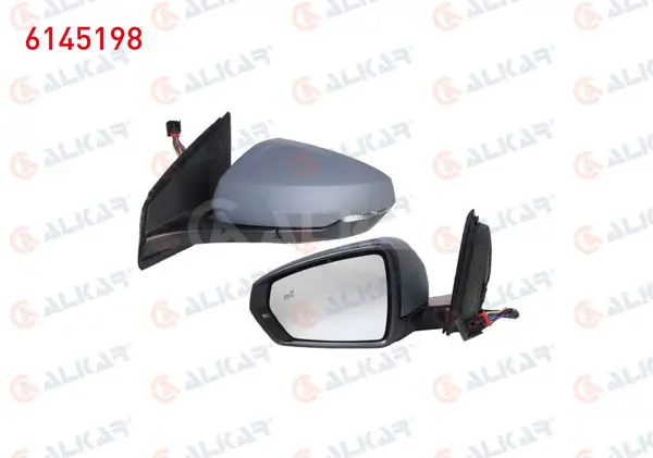 Dış Dikiz Aynası Sol Elektrikli Asferık Isıtmalı Astarlı Otomatik Katlanır Sinyalli Kör Noktalı 10 Pin Volkswagen Polo (Aw1, Bz1) 2017 -