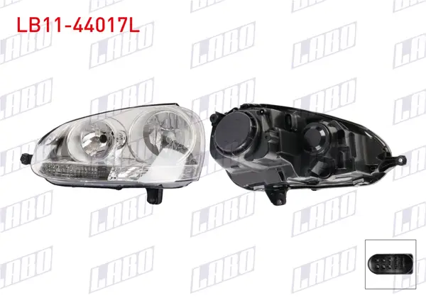 Far Sol Icı Nikelaj Motorsuz 6 Pin Volkswagen Golf V / Jetta 2005 -