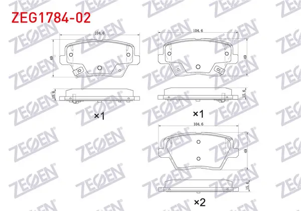 Fren Balata Arka Ikazlı Hyundai i30 1.4 Mpı-1.4 T-GDI-1.6 CRDI 2016-/ Kia Ceed 1.4-1.4 T-GDI-1.6-1.6 CRDI 2018-/ Xceed 1.6 CRDI 2019 -