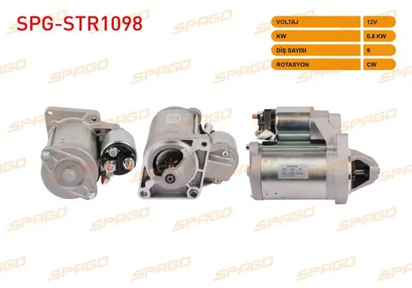Marş Motoru 12V 0.8Kw 9 Dıs Cw (Str5163) Albea 06-10-Palio 98-10-Strada 99-06 (1.2 1.4 Benzinli Araclar İçin)