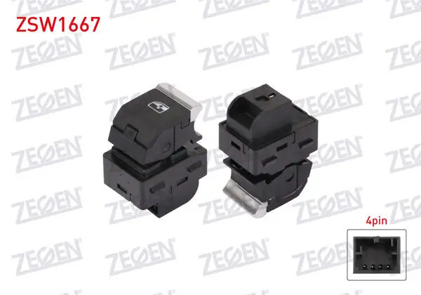 Cam Açma Anahtarı Tekli 4 Pin Audi A4 2015-/ Q5 2016 -