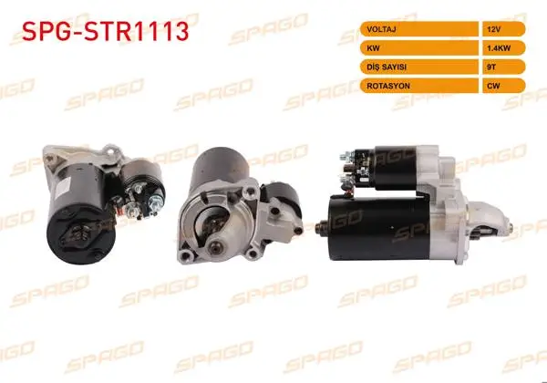 Marş Motoru 12V 1.4Kw 9 Dıs Cw (Str5094) BMW 3 Serisi (E46) 97-06 / 5 Serisi (E39) 95-03 (Benzinli Araclar İçin)