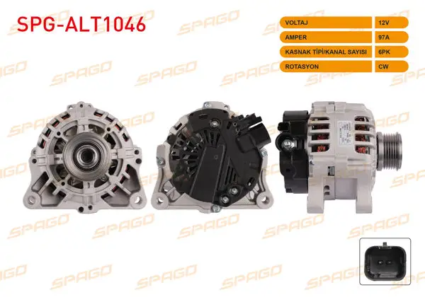 Alternatör 12V 97A 6Pk Ducato 01-06 / Boxer 01-06 / Jumper 01-06 (2.0 2.2 Dizel Araclar İçin)