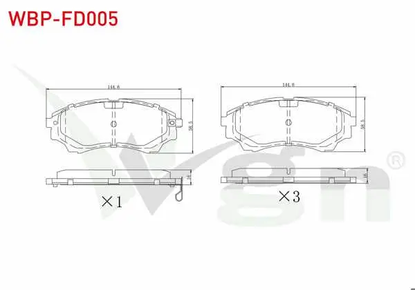 Fren Balata Ön Ikazlı Ford Ranger 2.5 TDCI 4X4 2002-2006 / Ranger 2.2 TDCI 2002-2006 / Ranger 3.0 TDCI 2002-2006 / Ranger 3.2 TDCI 2002-2006 / Mazda B Serisi (Un) 2.5 D 1998-2006