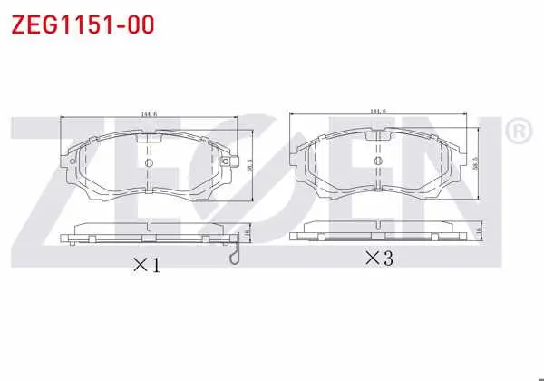 Fren Balata Ön Ikazlı Ford Ranger 2.5 TDCI 4X4 2002-2006 / Ranger 2.2 TDCI 2002-2006 / Ranger 3.0 TDCI 2002-2006 / Ranger 3.2 TDCI 2002-2006 / Mazda B Serisi (Un) 2.5 D 1998-2006