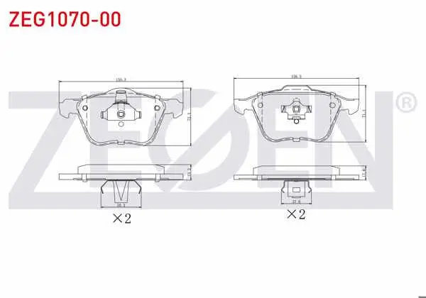 Fren Balata Ön Volvo Xc90 I 2.5 T 2002-2014 / Xc90 I 3.2İ 2002-2014 / Xc90 I D3 2002-2014 / S40 II T5 2004-2012 / S40 II 1.6İ 2004-2012 / S40 II 2.0İ 2004-2012 / C70 II 2.4İ 2006 -