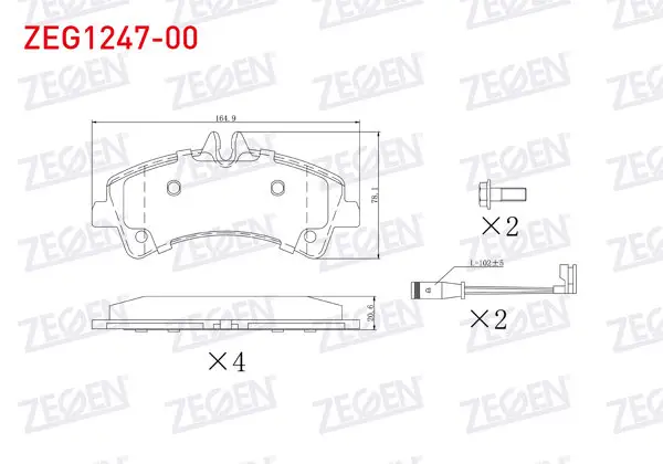 Fren Balata Arka Fişli Mercedes Sprinter 5T (906) 515 CDI Çift Teker 2006-2009 / VW Crafter 30-35 2.5 TDI Çift Teker 2006-2016 / Crafter 30-35 2.0 TDI Çift Teker 2006-2016