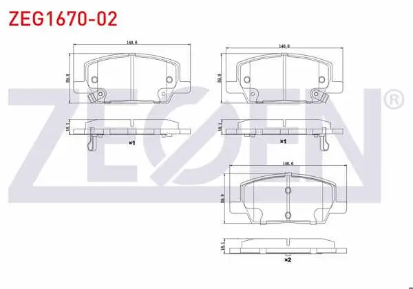 Fren Balata Ön Ikazlı Opel Mokka 1.4-1.6-1.6 CDTI 2012-/ Mokka X 1.6 CDTI 2012 -