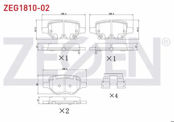 Fren Balata Arka Ikazlı Opel Mokka 1.4-1.6-1.6 CDTI 2012-/ Mokka X 1.6 CDTI 2012 -