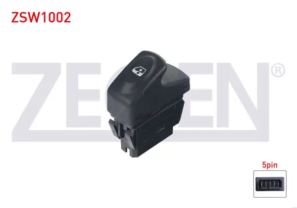 Cam Açma Anahtarı Tekli Turuncu Işık 5 Pin Renault Clio II-Kangoo 1998-2008