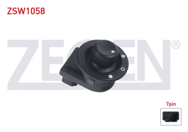 Ayna Ayar Düğmesi 7 Pin Renault Clio II-Megane II-Kangoo-Master II 1998-2010