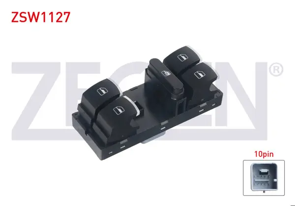 Cam Açma Anahtar Grup Krom Kırmızı Işık 10 Pin Volkswagen Golf VI-Passat-Tiguan-Caddy III 2007-2016 / Jetta IV-Touran 2010 -