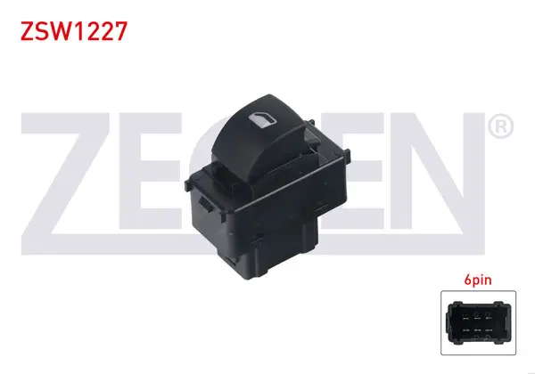 Cam Açma Anahtarı Tekli 6 Pin Berlingo-Partner 2008-/ 207 2006-2012