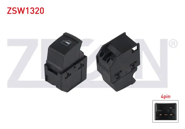 Cam Açma Anahtarı Tekli 4 Pin Skoda Octavia-Fabia 1996-2007