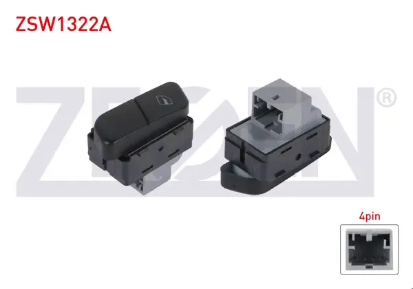 Cam Açma Anahtarı Sağ Tekli 4 Pin Volkswagen Polo 2001-2012