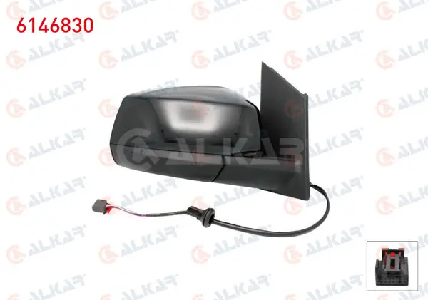 Dış Dikiz Aynası Sağ Elektrikli Isıtmalı Otomatik Katlanır Parlak Siyah 7 Pin Ford Tourneo Connect 2022-/ Volkswagen Caddy V 2020 -