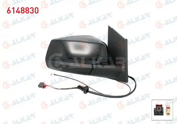 Dış Dikiz Aynası Sağ Elektrikli Isıtmalı Otomatik Katlanır Antenlı Parlak Siyah 7 Pin Ford Tourneo Connect 2022-/ Volkswagen Caddy V 2020 -