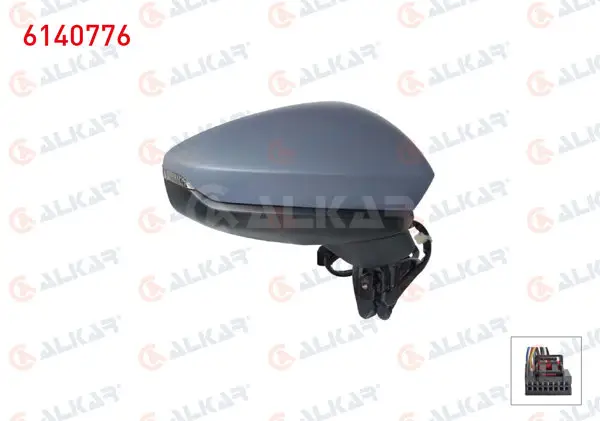 Dış Dikiz Aynası Sağ Elektrikli Isıtmalı Astarlı Sinyalli Ledlı 6 Pin Audi A3 Sportback 2019 -