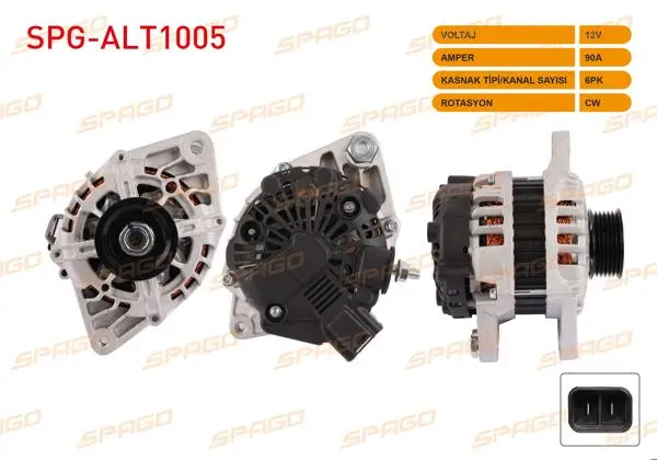 Alternatör 12V 90A 6Pk (Alt8912) Accent 10-18- i20 08-15- i30 08-12 / Ceed 06-12-Cerato 04-13 (Benzinli Araclar İçin)