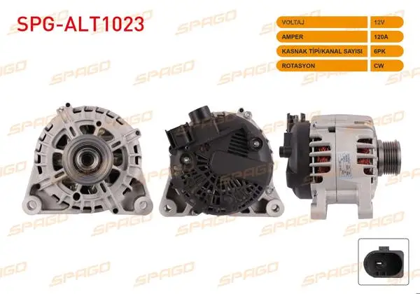 Alternatör 12V 120A 6Pk (Alt8124) Focus III-Fiesta VI-Courıer 14-23-Connect 13-22 (Dizel Araclar İçin)