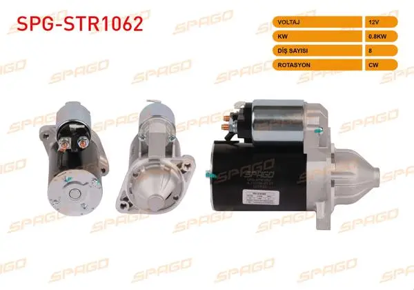 Marş Motoru 12V 0.8Kw 8 Dıs Cw (Str3410) Accent 94-10-Elantra 00-06-Getz 02-10 (Benzinli Araclar İçin)