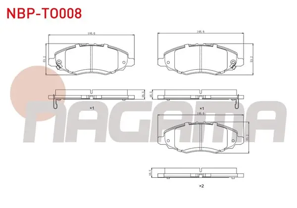 Fren Balata Ön Ikazlı Toyota Hı-Lux Pick Up 2.5 D 2005-2011 / Hı-Lux Pick Up 2.5 D-4D 2005-2011